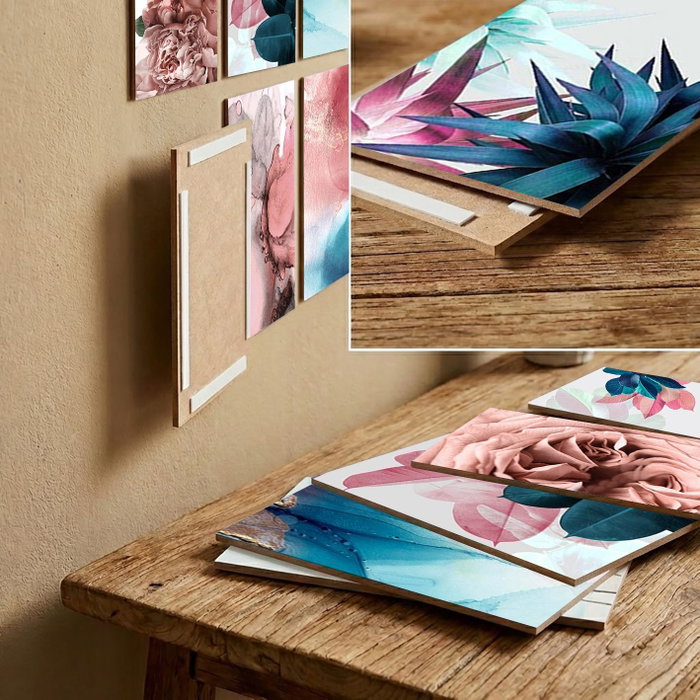 Wallity Conjunto de 12 Cuadros Decorativos Multicolor en MDF